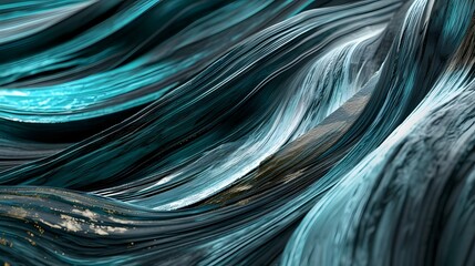 Leuchtende blaue und schwarze Farbspritzer auf dunklem Hintergrund &ndash; kreative Kunst