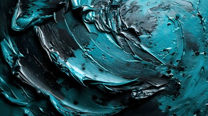 Expressive blaue Pinselstriche mit dunklen Kontrasten &ndash; moderne abstrakte Malerei