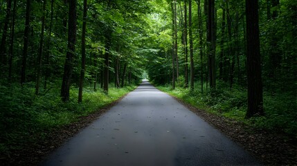 Obraz premium Enchanted Forest Path at Night with Glowing Lights