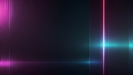 Abstract, neon lights, glowing lines, purple and teal colors, digital background