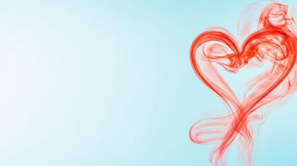 Naklejka premium Red heart drawn with brush strokes on soft blue background symbolizing artistic love passion and creative romantic expression in digital illustration