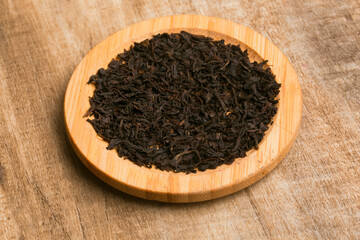 dry leaves earl grey tea on a plate