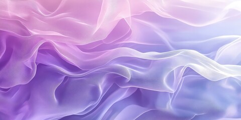 Fototapeta premium Flowing sheer fabric is draped in shades of lavender and pink