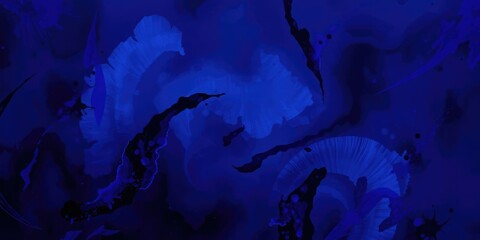 Obraz premium Dark color splash background abstract art with swirling mix of deep blues, purples, and blacks, splash, art