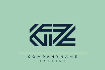 GZ minimal line logo. Letter G and Z vector line logo design.