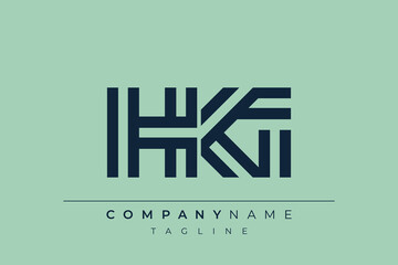 HG minimal line logo. Letter H and G vector line logo design.