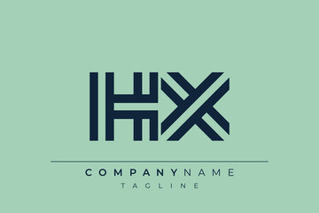 Obraz premium HX minimal line logo. Letter H and X vector line logo design.
