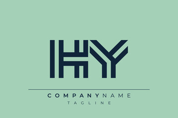 HY minimal line logo. Letter H and Y vector line logo design.