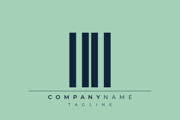 II minimal line logo. Letter I and I vector line logo design.