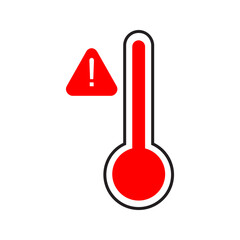 High temperature warning icon. Temperature icon