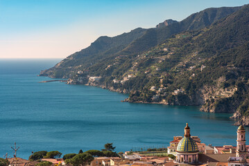 The famous Amalfi Coast in southern Italy. The natural beauty and picturesque landscapes of the Amalfi Coast have made it one of the most popular destinations of the world's jet set