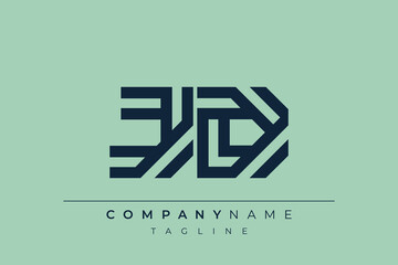 JD minimal line logo. Letter J and D vector line logo design.
