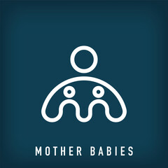 Obraz premium Creative mother and baby line sign logo design. Vector flat style. Parent and family identity design.