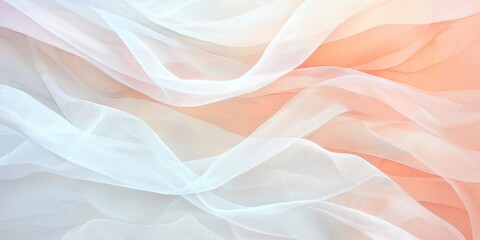 Obraz premium Elegant wedding veil closeup on soft bed romantic setting textile calm atmosphere