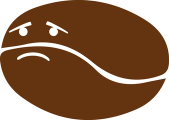 Sad Cartoon Coffee Bean Illustration