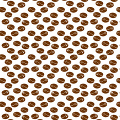 Coffee beans background with emotions.