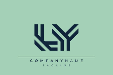 LY minimal line logo. Letter L and Y vector line logo design.