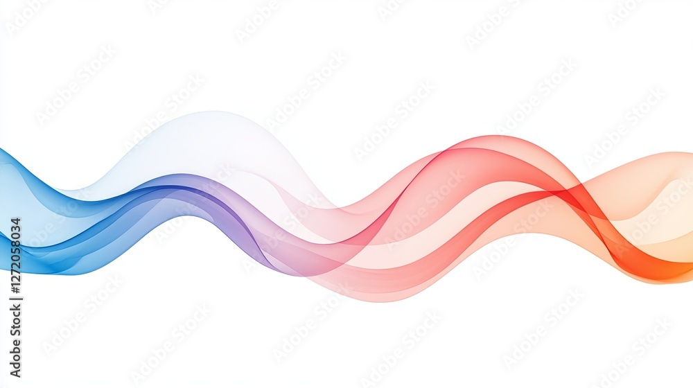 Poster colorful abstract waves on white background with gradient design