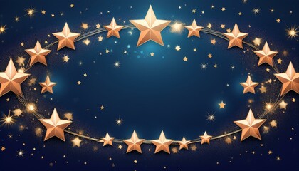 Fototapeta premium star border frame background with copy space and lighting effect and sparkle