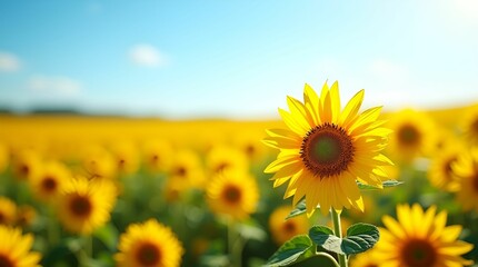 The Beauty of Nature in a Sunflower Field