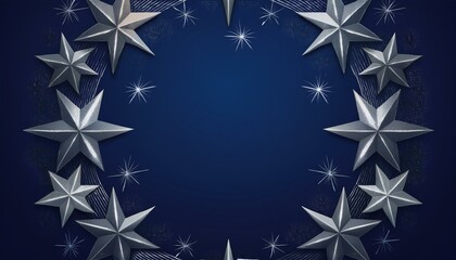 star border frame background with copy space and lighting effect and sparkle