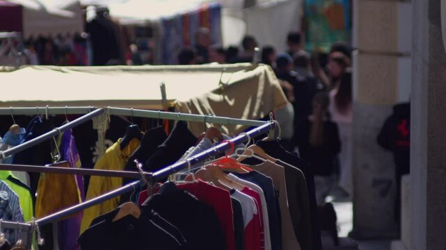 Sunny Day At El Rastro Open Fair In Madrid