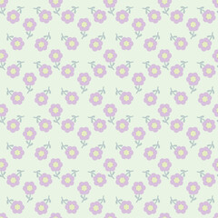 Cute kawaii pastel floral seamless decoration background pattern