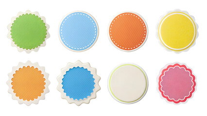 Paper Sticker Label Set on White Background

