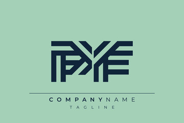 PF minimal line logo. Letter P and F vector line logo design.