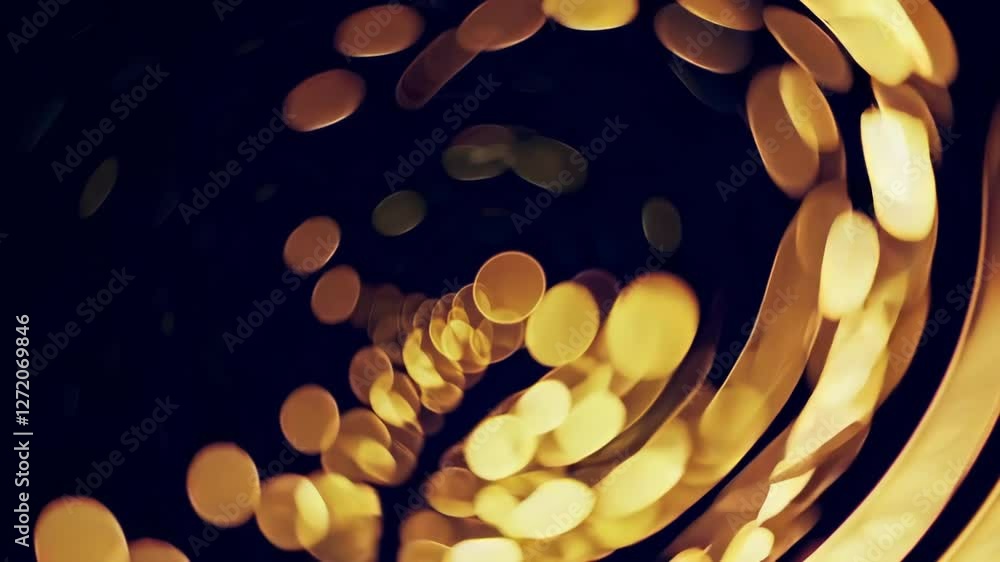 Poster Abstract bokeh light trails at night, dynamic motion background. Modern art and festive atmosphere concept