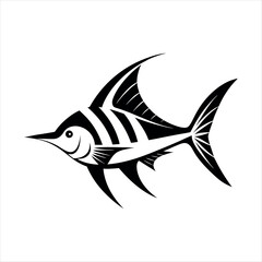 Swordtail Fish silhouette fish vector illustration