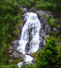Fototapeta premium Flesefossen, waterfall in Norway.