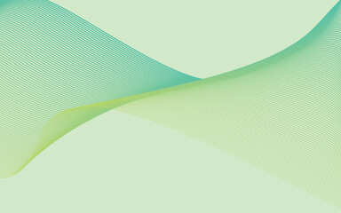 Abstract green wave design with gradient and light curves