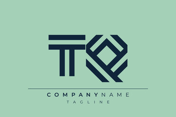 TQ minimal line logo. Letter T and Q vector line logo design.