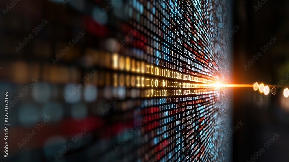 Poster a 3d rendering represents an abstract background concept of cyber security and system crash due to a