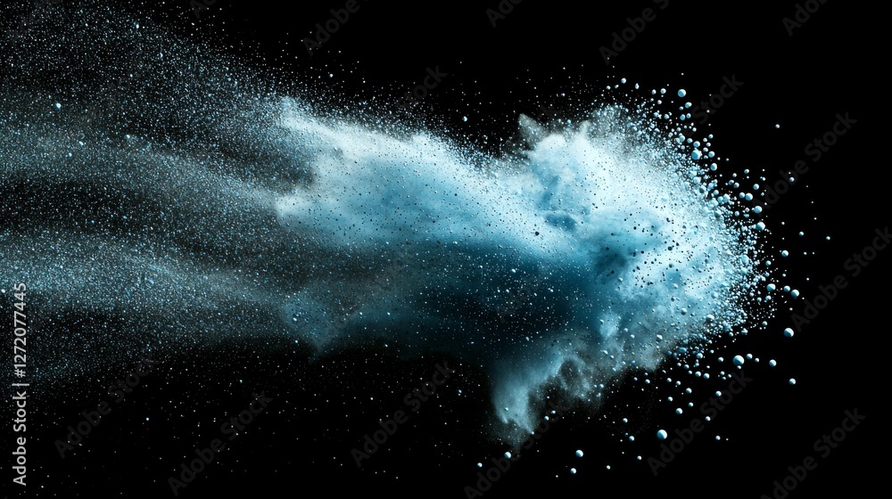 Poster a dark background serves as the base for an abstract data technology background, where dots and line