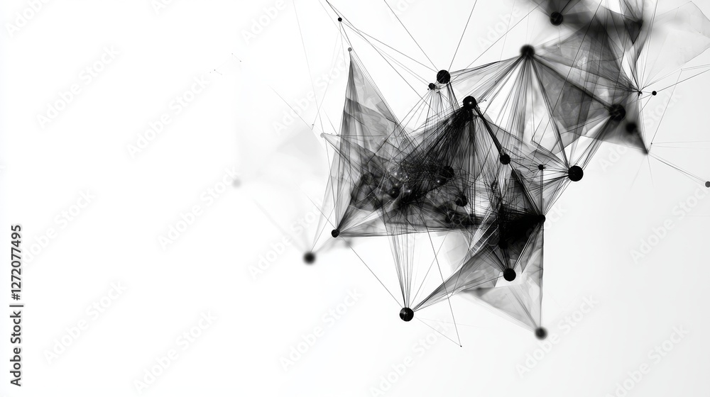 Poster the background is a white, futuristic setting with abstract connecting lines and dots, all in 4k res