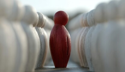 The concept of leadership, difference, and individuality is depicted in a 3D rendered illustration