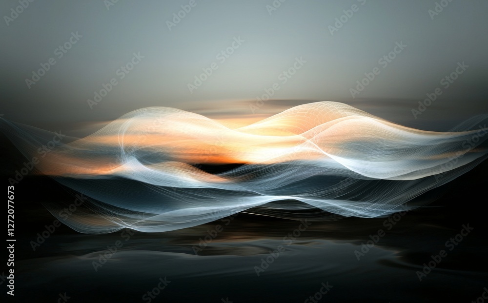 Poster the wallpaper features a 3d rendering of an abstract texture in blue with a light effect