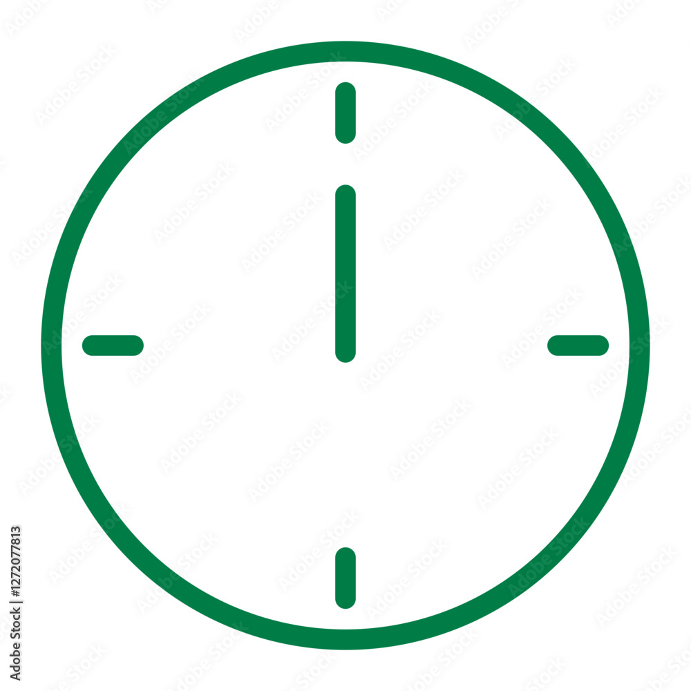Poster line icon vector illustration of a simple clock design for time representation