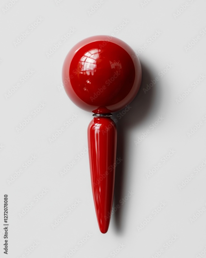 Fototapete a red pin and a push pin are shown in isolation on a transparent background, created using 3d render