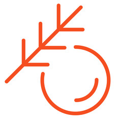 Line icon vector illustration of a stylized plant design representing growth and nature