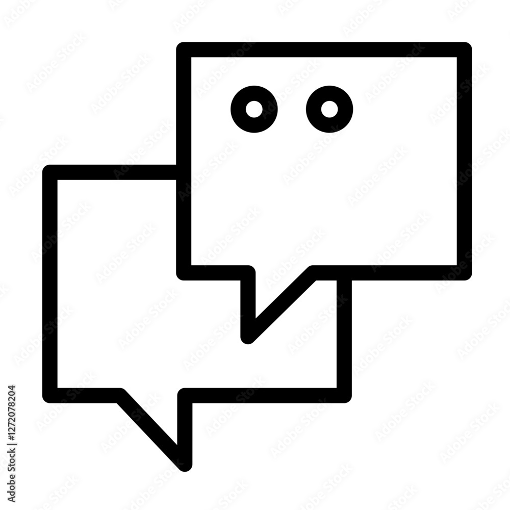 Poster line icon vector illustration of chat bubbles representing communication and conversation in digital