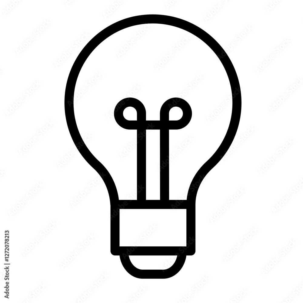 Poster creative line icon of a light bulb representing ideas and innovation in simple design