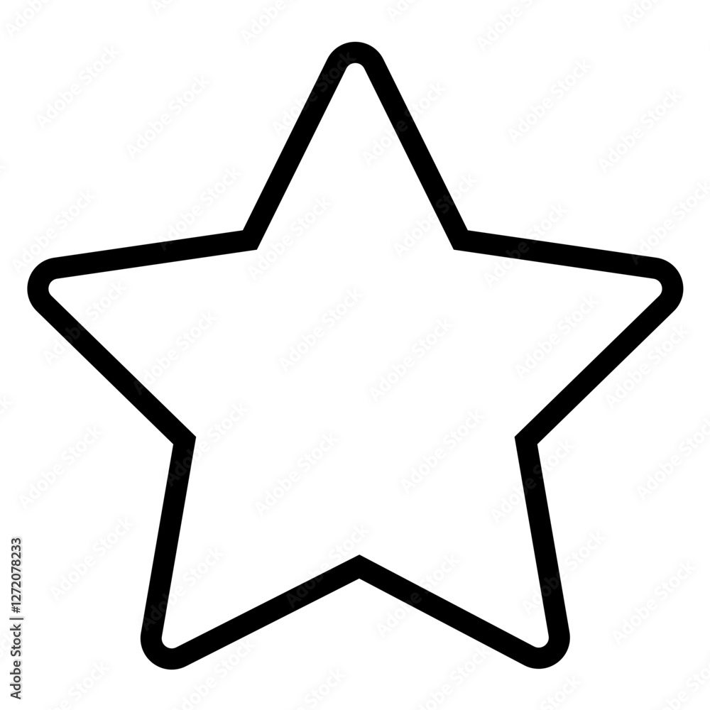 Aufkleber simple line icon depicting a five-pointed star design suitable for various digital projects and illu