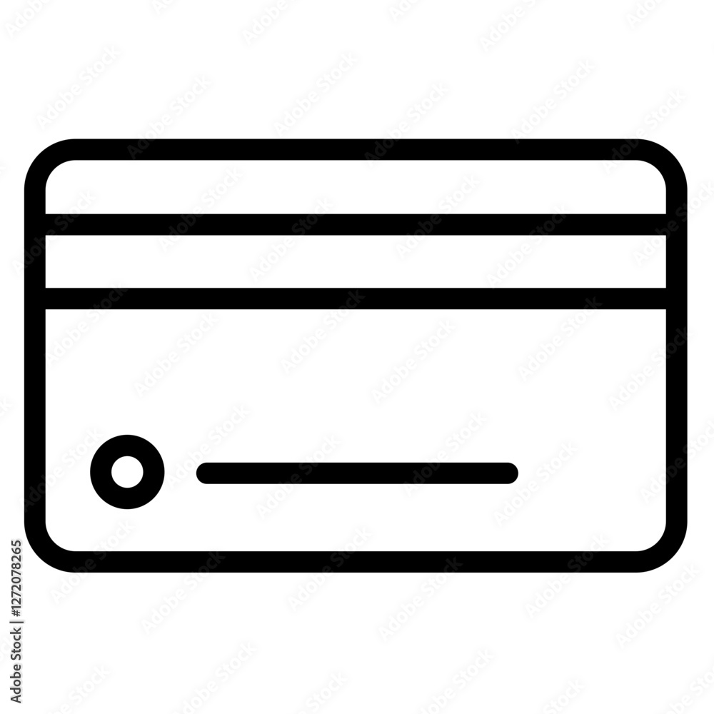 Poster simple line icon vector illustration of a credit card design with clear details and minimalistic fea