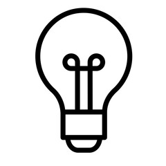 Creative line icon of a light bulb representing ideas and innovation in simple design