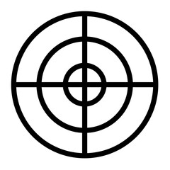 Circle target line icon for precision aiming and focus in various applications