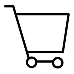 Shopping cart line icon vector illustration designed for e-commerce and retail activities in minimalistic style and modern aesthetics