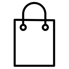 Minimalist line icon of a shopping bag suitable for various applications and branding